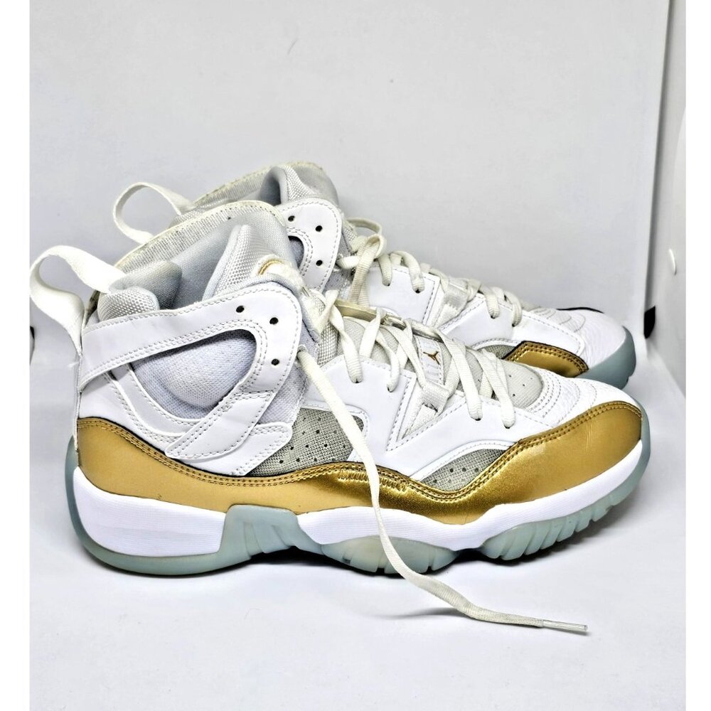 NIKE JUMPMAN TOW TREY WHITE METALLIC GOLD BLUE WOMEN'S 9 SHOES DR9631-107